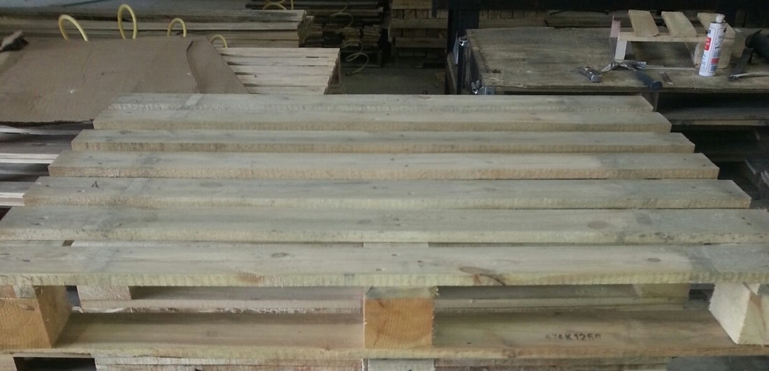 Lead boards on a wooden pallet