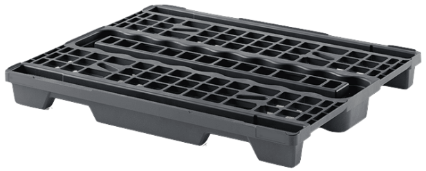 nestable rackable plastic pallet in black