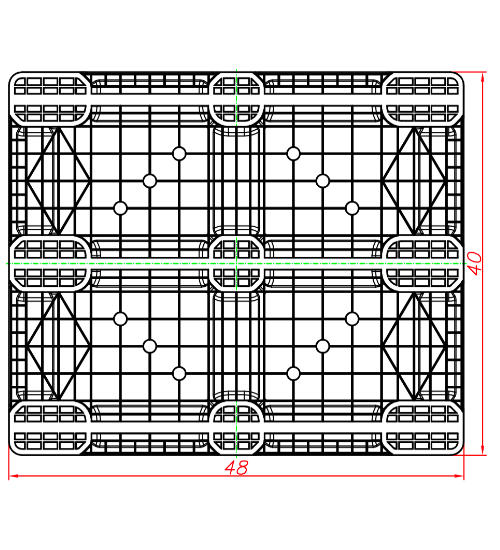 CP-4840-FP-E6OD-3Rod Plastic Pallet - Photo 3