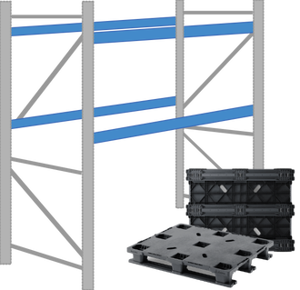 rackable plastic pallet in black