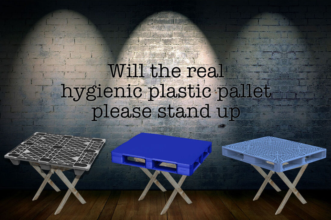 photo of three hygienic plastic pallet options
